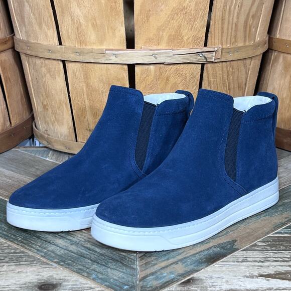 Prada High Top Blue Suede Pull On Chelsea Skate Sneakers Shoes Womens Size 6.5 - Picture 3 of 12